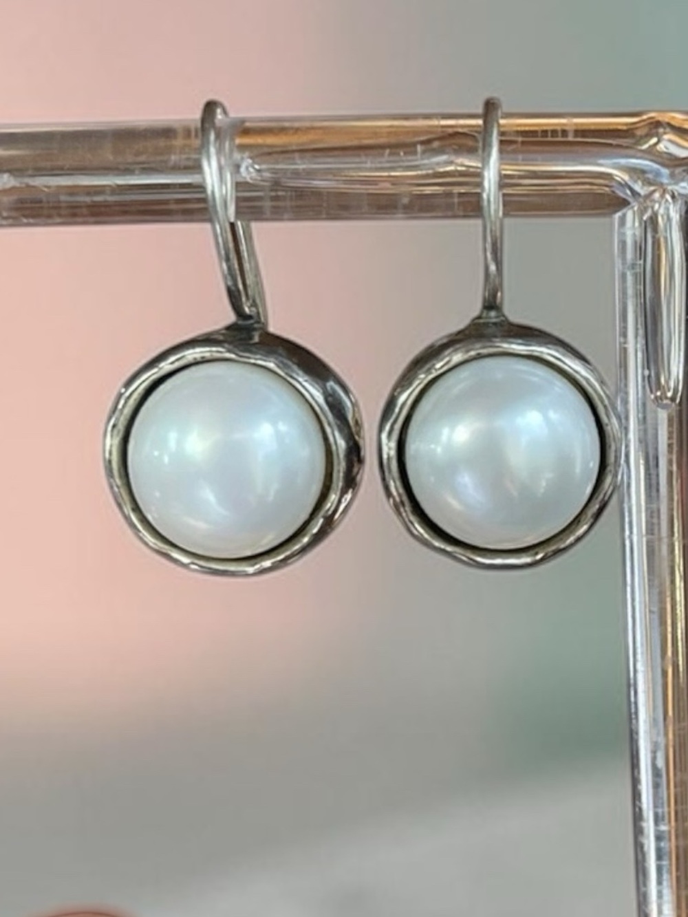 Silpada W1750 Sterling Button Pearl Drop Earrings Israel